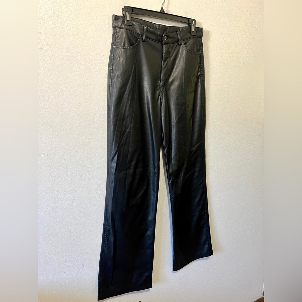 GARAGE Wide Leg Vegan Leather Pants - Medium (29") - Picture 7 of 11